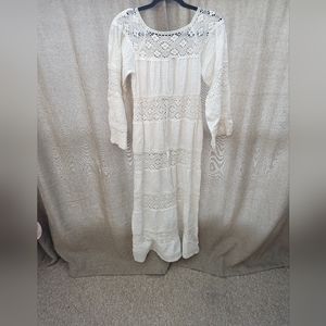 Vintage 70s White Maxi Dress